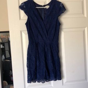 Francesca’s blue romper with lace detail